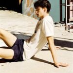 male photography on roof