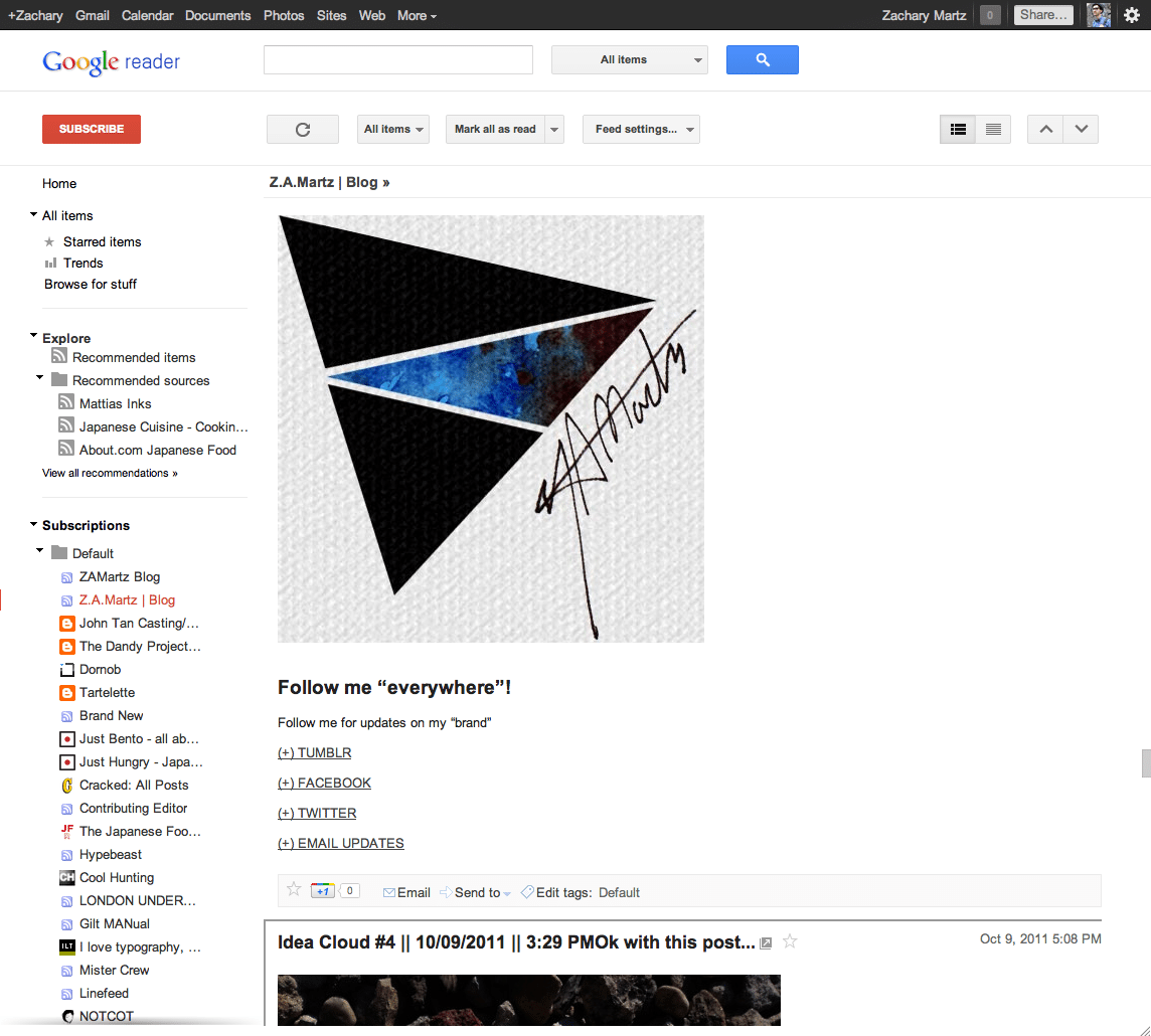 Google Reader Design +1