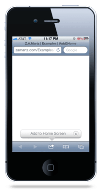iPhone “Add to Home Screen” Callout & Home Screen Icon For Your website.