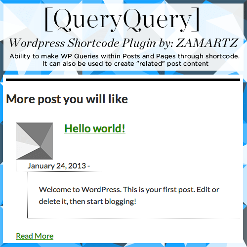 [QueryQuery] – WordPress Shortcode Plugin