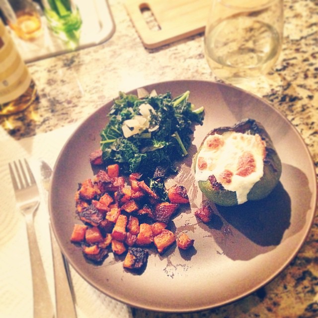FiDi meal – stuffed peppers, squash, kale thanks @wbgriffin