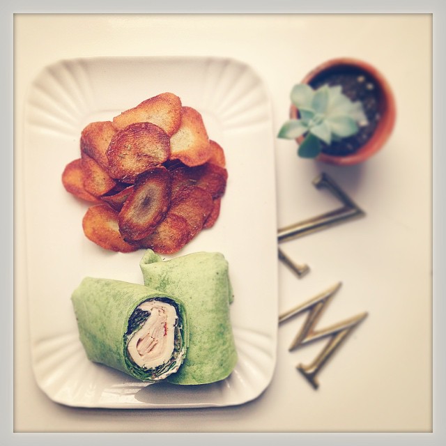 Turkey Wrap & Homemade Rosemary Potato Chips