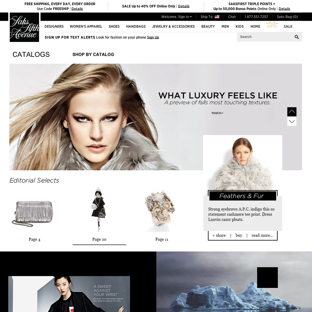 Saks Fifth Avenue Website Concept