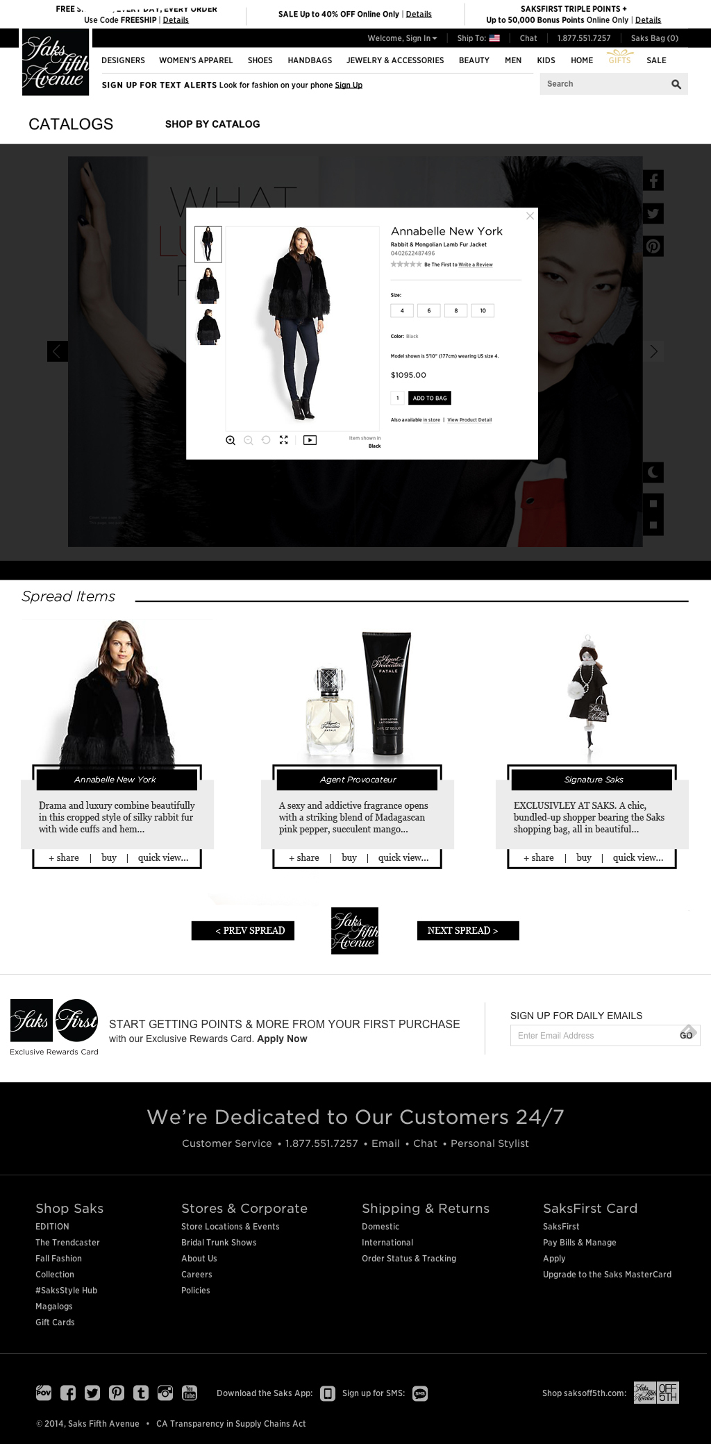 SAKS CATALOG CONCEPT - Catalog Item Quick View