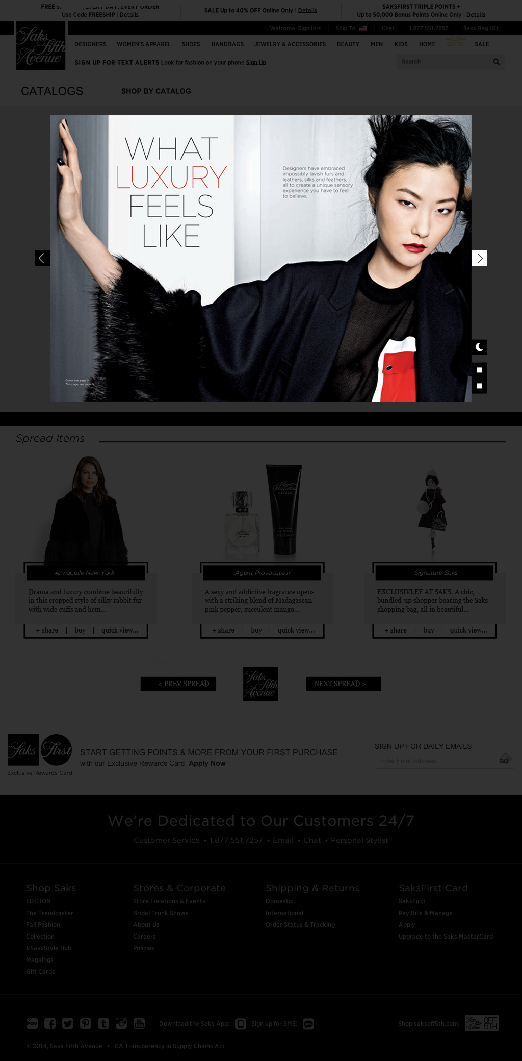 SAKS CATALOG CONCEPT - Catalog Cinema mode