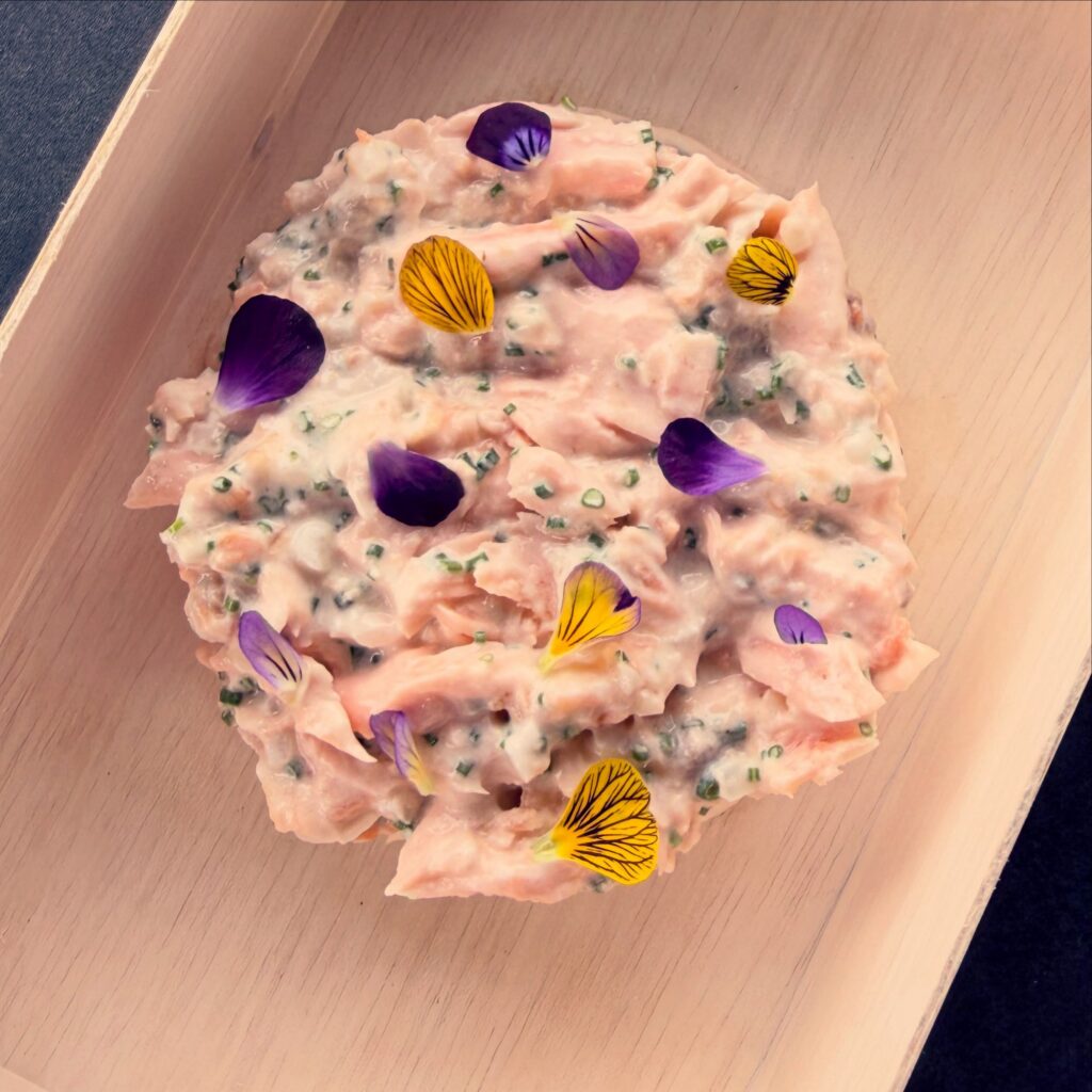 Salmon Tartare with Edible Flowers