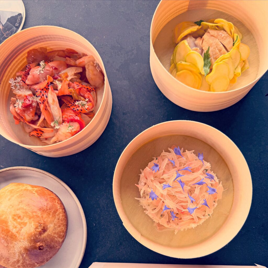 Gourmet Seafood Tasting: Lobster, Squash & Floral Plates