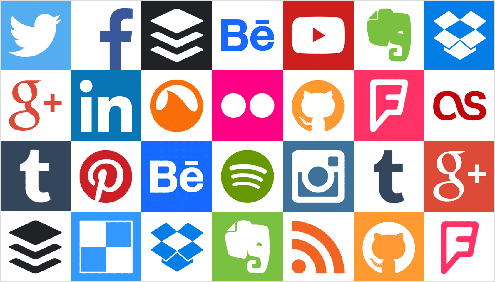 Social Standard Square icon sets