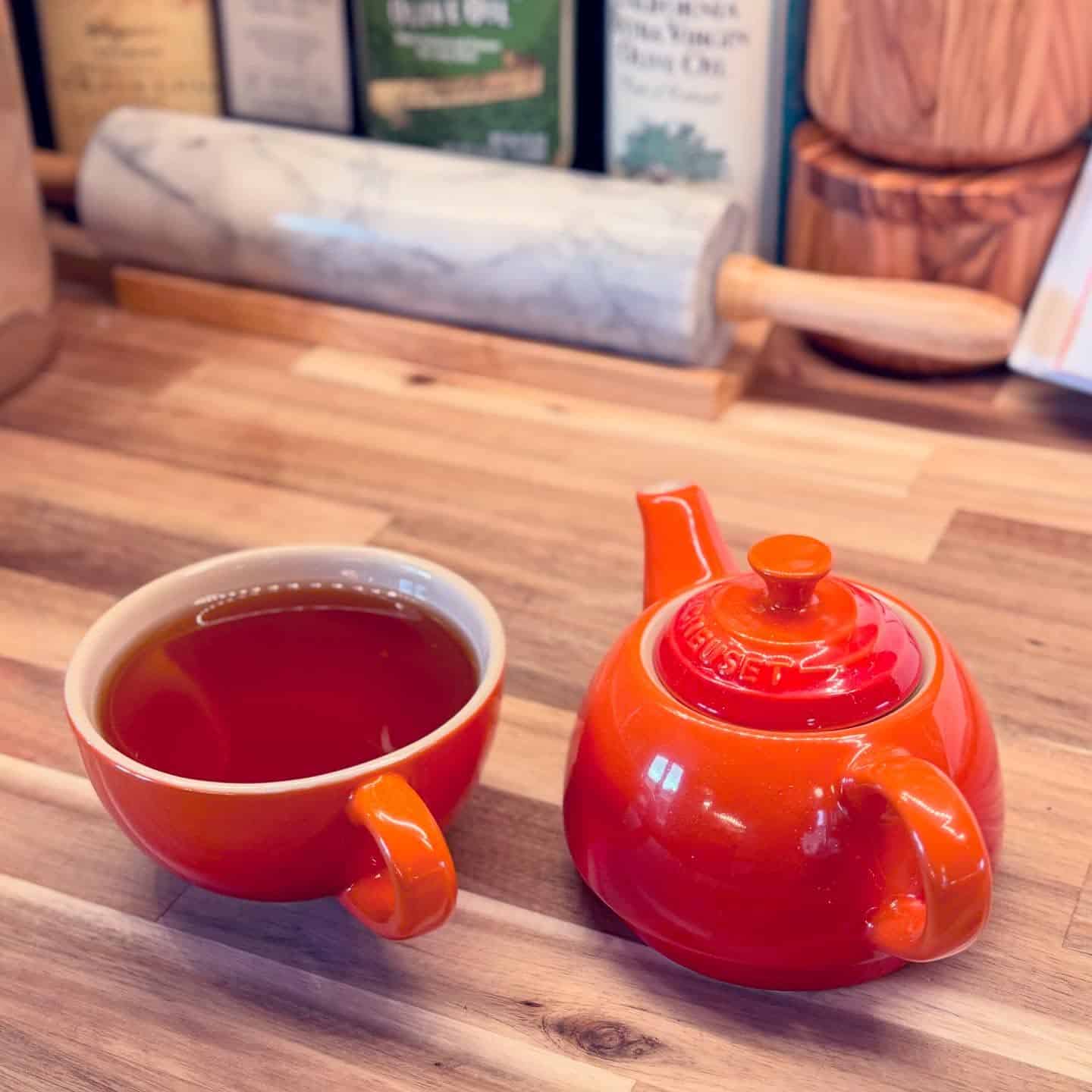 Vibrant Tea Set on Wooden Table